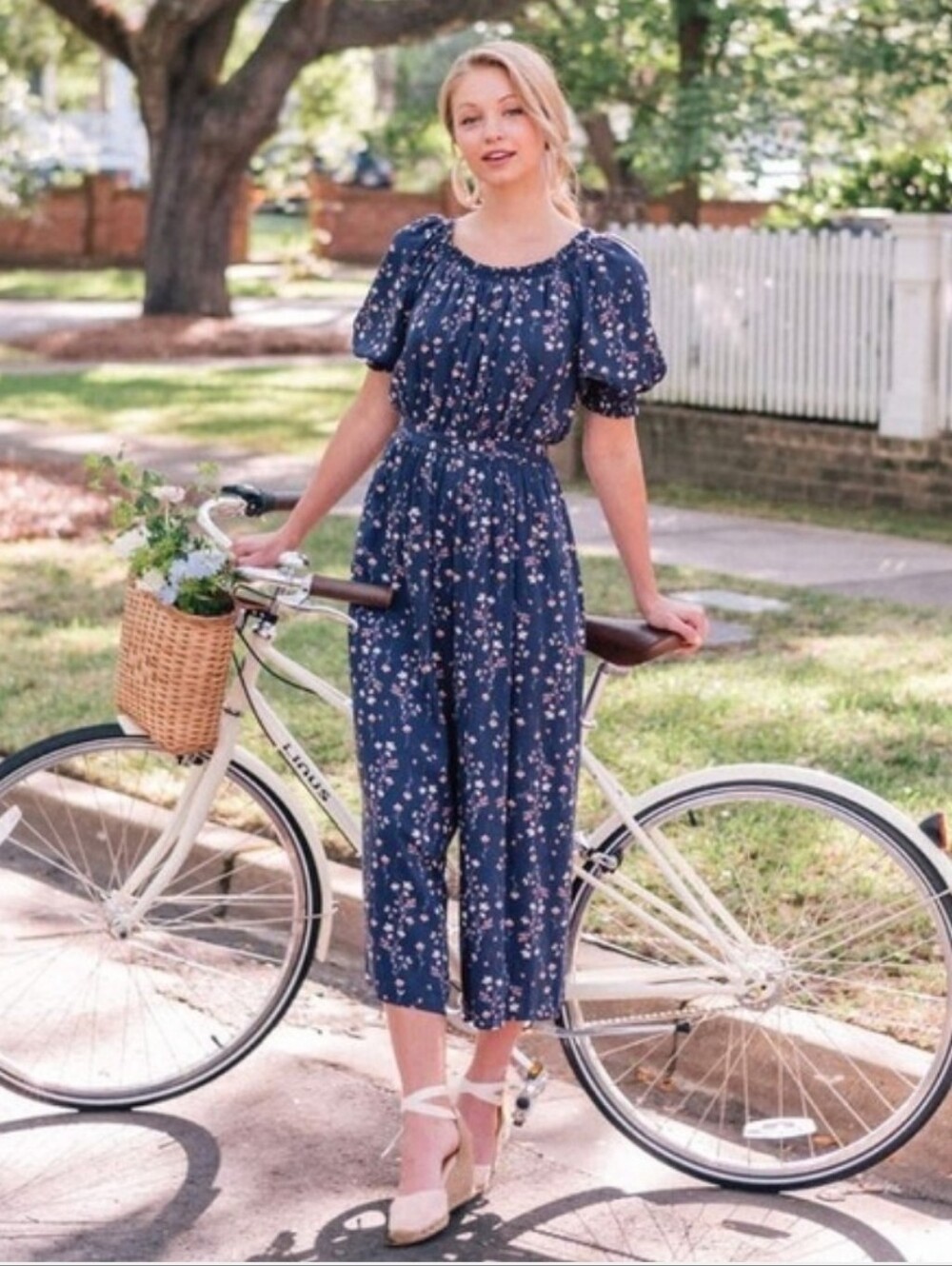 Gal Meets Glam | Floral Jumpsuit Bohemian Vacation Cottagecore Whimsigoth Sz 14